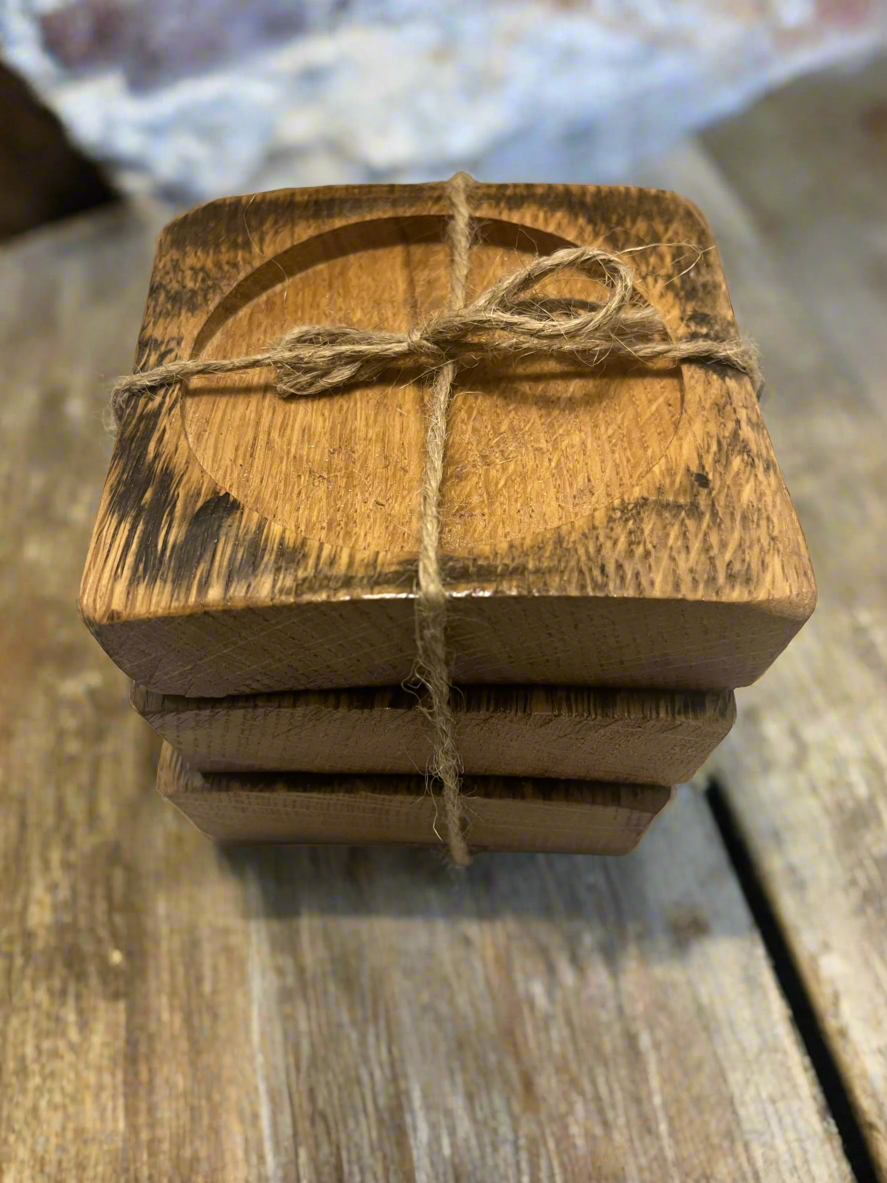 Bourbon barrel coster set (4)