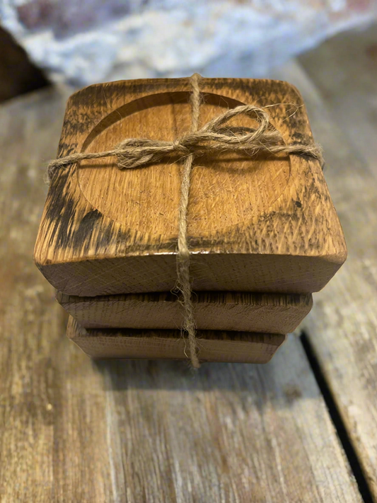 Bourbon barrel coster set (4)