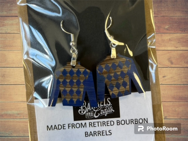 Blue Jockey Silks Earrings