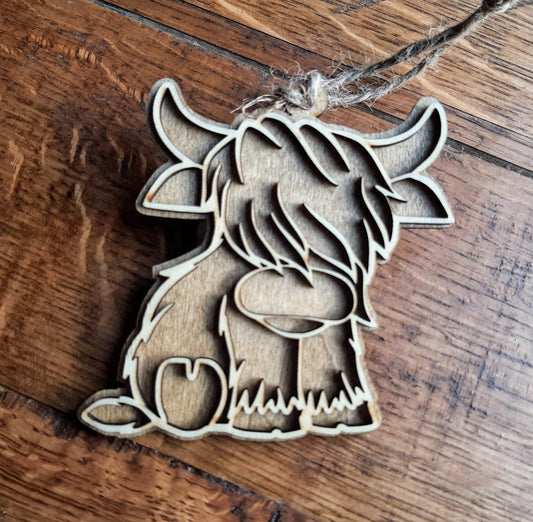 Highland cow ornament