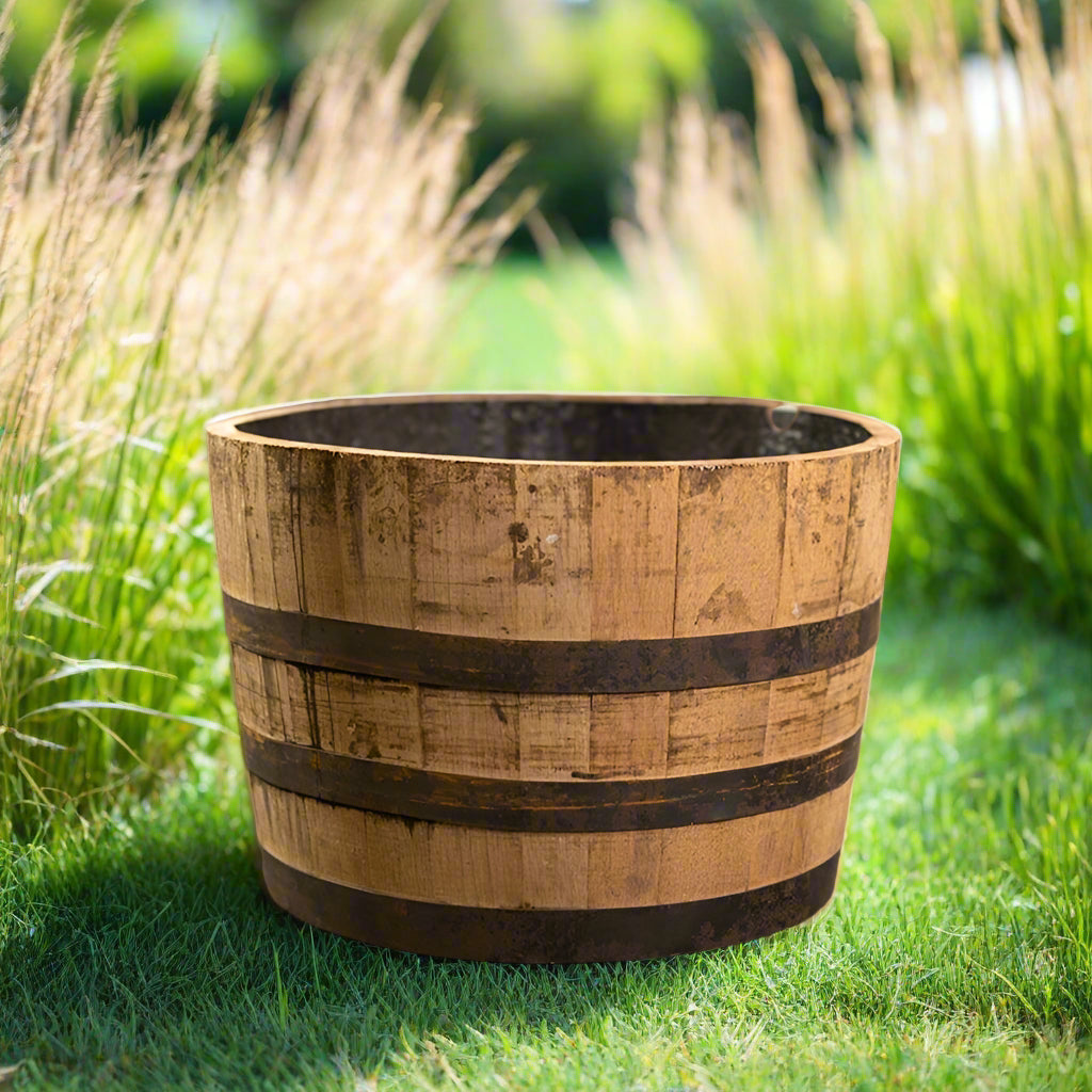 bourbon barrel 1/2 barrel planter
