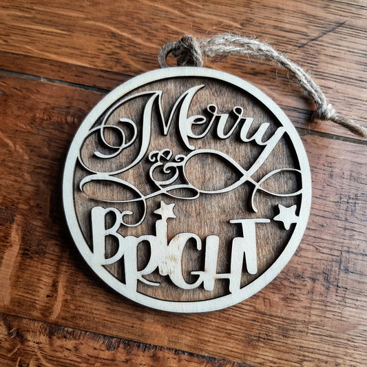 Merry & bright ornament